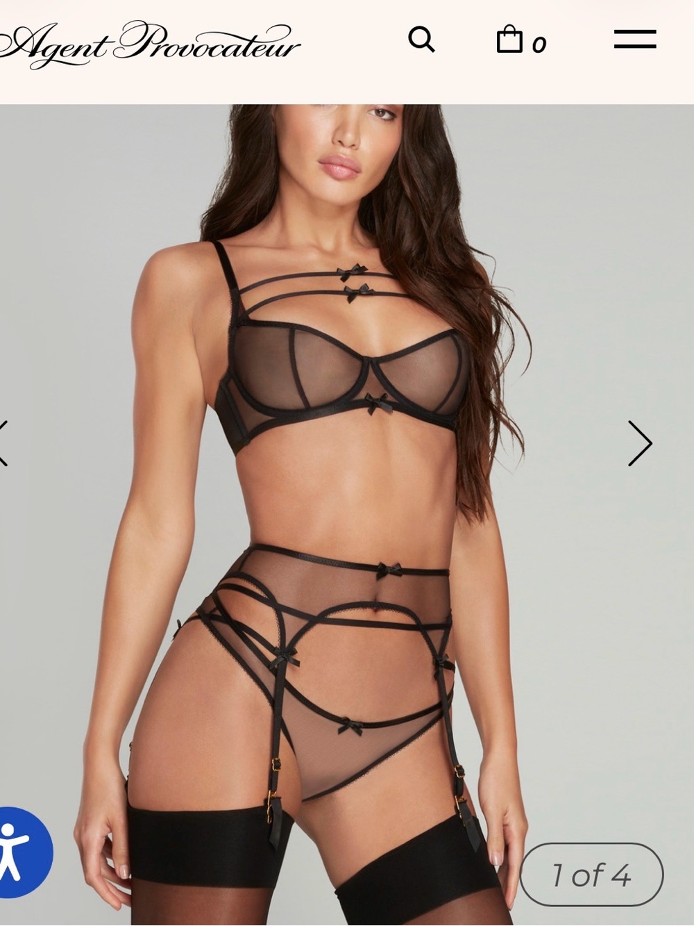 Agent Provocateur Ulrika full set garter suspenders, bra & thong